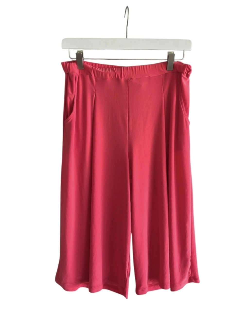 Vintage Y2K Slinky Brand Gaucho Pant L Coral Cropped Wide Leg Beach Vibes 2000s